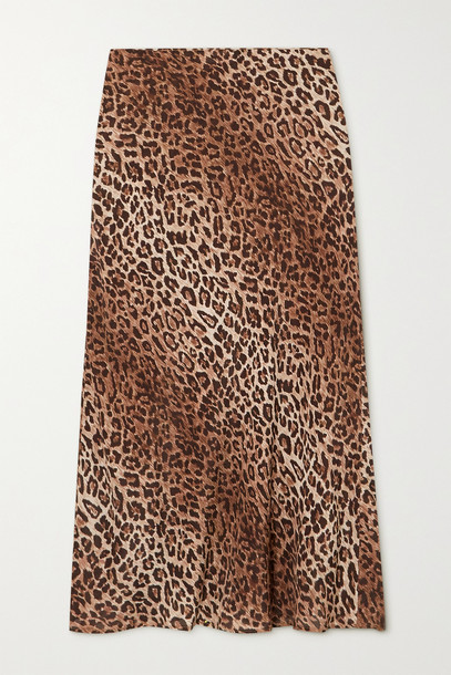RIXO - Kelly Leopard-print Chiffon Midi Skirt - Animal print