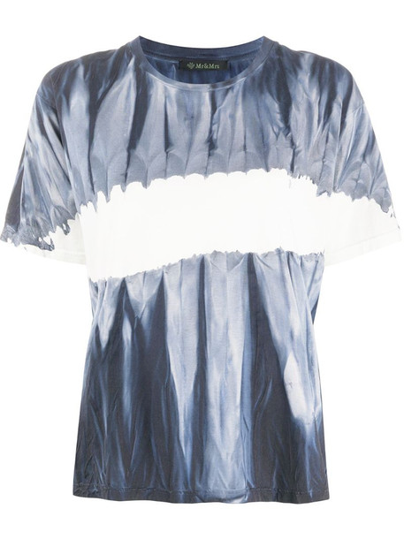 Mr & Mrs Italy tie-dye colour block T-shirt in blue