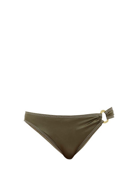 Solid & Striped - The Mimi Shimmer Jersey Bikini Briefs - Womens - Khaki