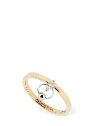 delfina delettrez 18kt two-in-one marquise diamond ring in gold