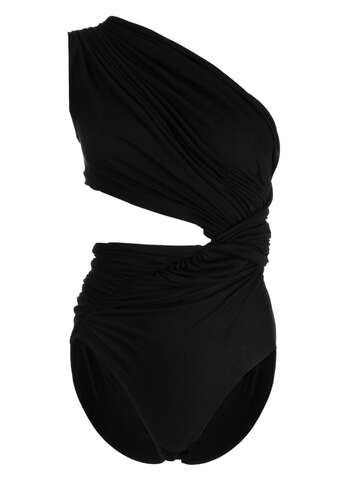 rick owens lilies fog high-cut bodysuit - black