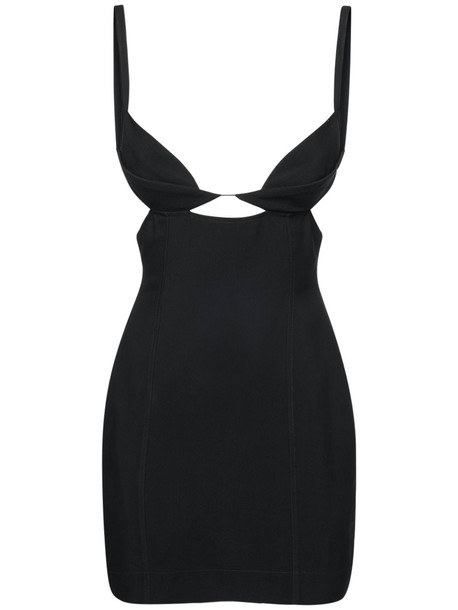 NENSI DOJAKA Stretch Gabardine Mini Dress W/cutout in black