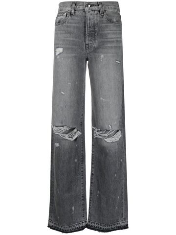 amiri distressed straight-leg jeans - grey