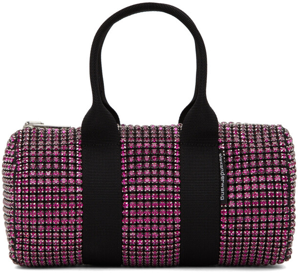 Alexander Wang Pink Crystal Mesh Mini Cruiser Duffle Bag
