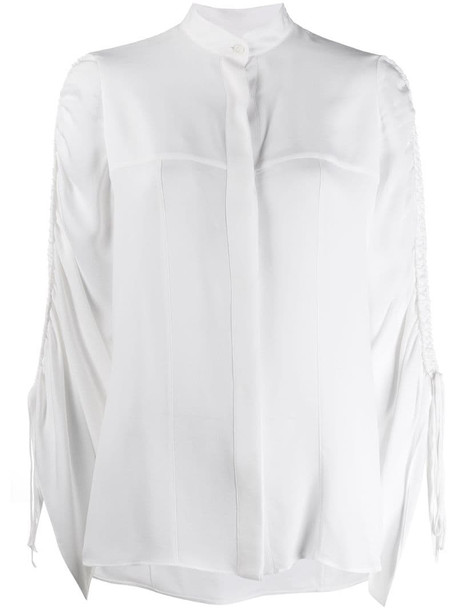 LOEWE drawstring sleeve blouse in white