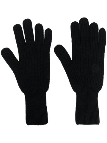 barrie intarsia-knit cashmere gloves - black