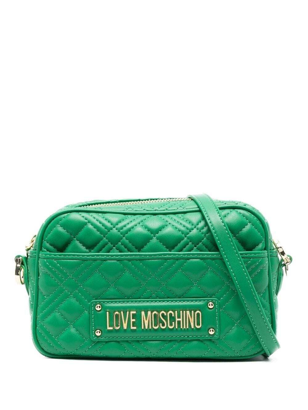 Love Moschino diamond-quilt crossbody bag - Black