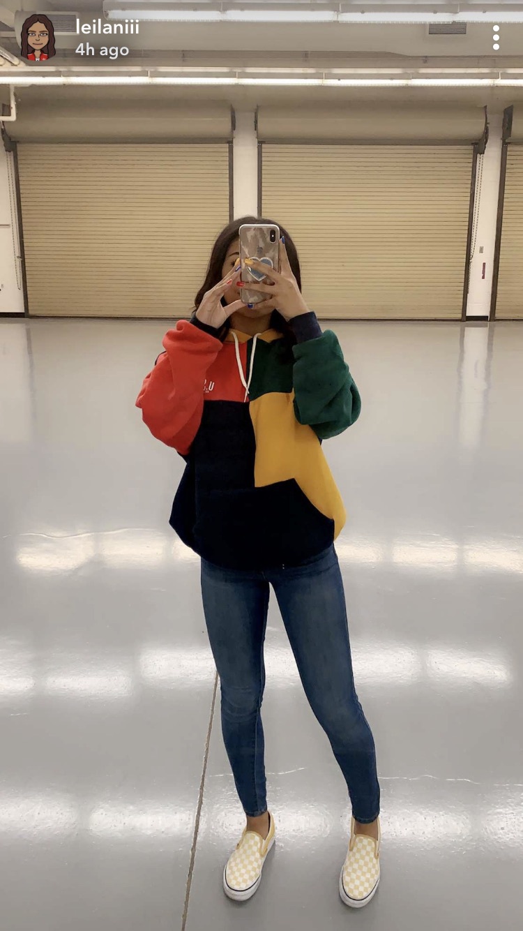 red yellow blue green hoodie
