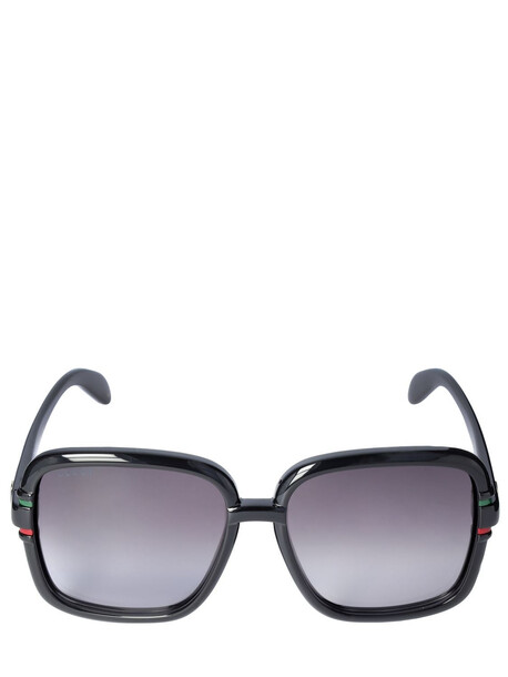 GUCCI Wrong Web Squared Sunglasses in black / grey