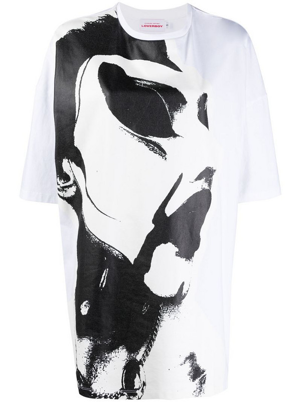 Charles Jeffrey Loverboy paintbrush-print oversized T-shirt in white