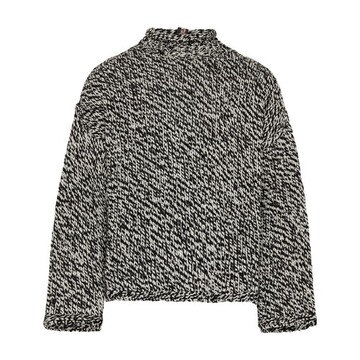 acne studios round-neck sweater in black / ecru