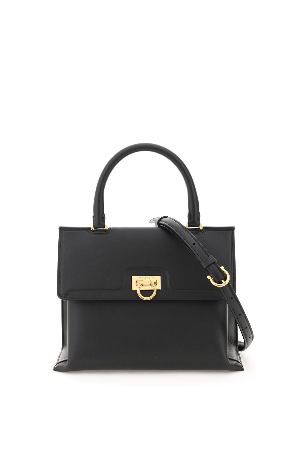 Salvatore Ferragamo Trifolio Handbag in black