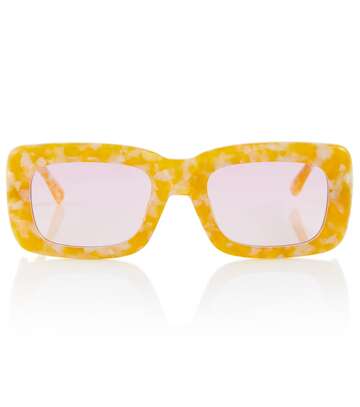 the attico x linda farrow marfa rectangular sunglasses in yellow