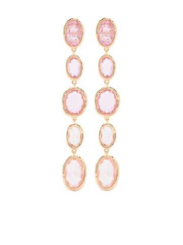 kate spade glass crystal-embellished drop earrings - pink