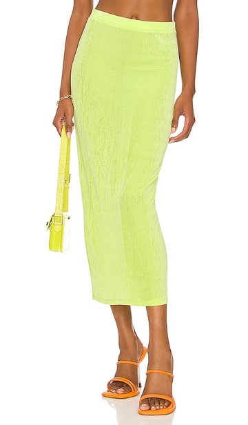 h:ours ramona midi skirt in green