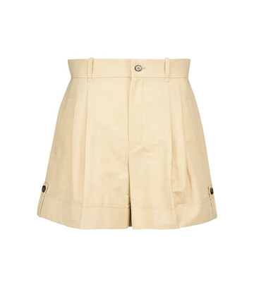 ChloÃ© High-rise linen and cotton shorts in yellow