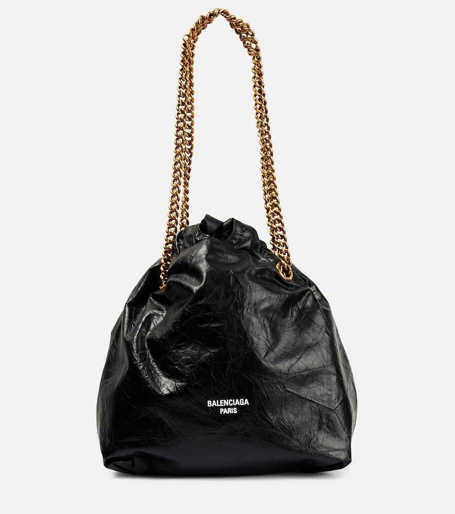 Balenciaga Crush Small leather tote bag in black