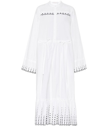 See By Chloé Cotton-twill dress in white