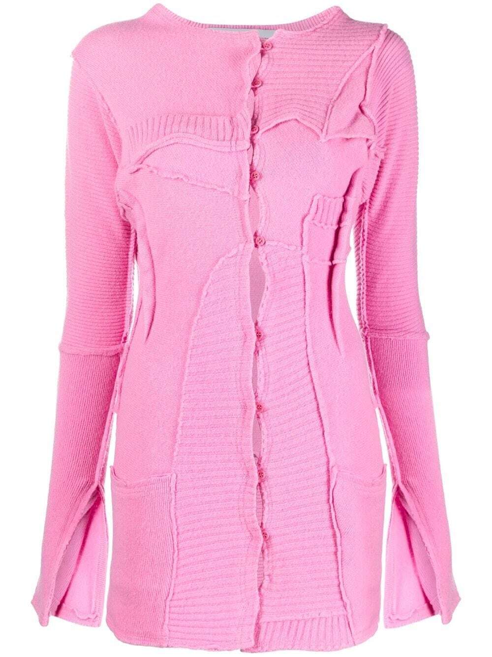 Talia Byre knitted patchwork cardigan - Pink