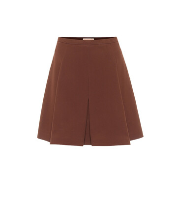 plan c box-pleated high-rise miniskirt in brown