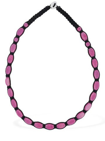 isabel marant sweets collar necklace in black / fuchsia