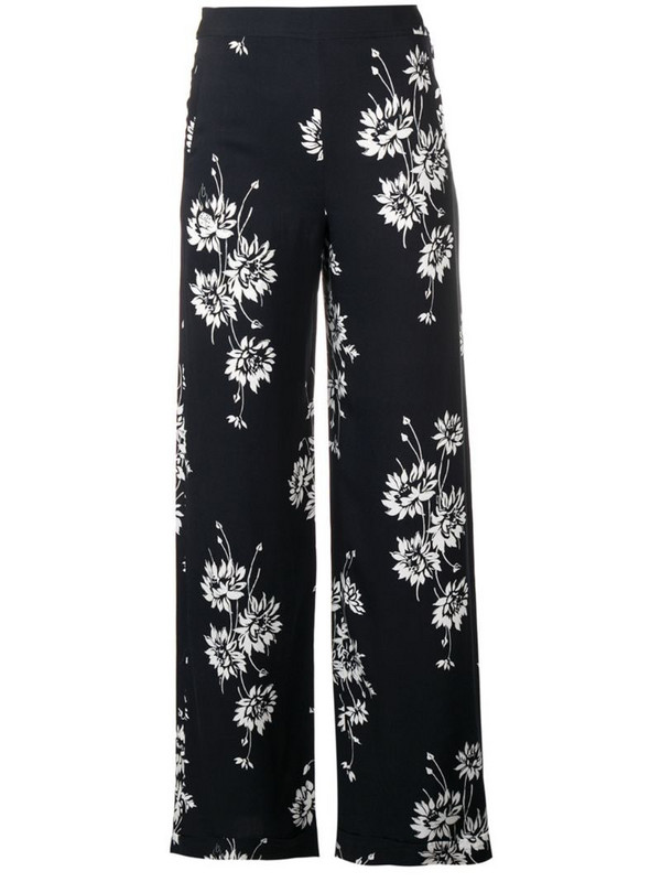 McQ Swallow floral printed trousers in black