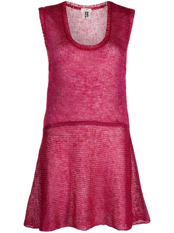 noir kei ninomiya metallic fine-knit peplum vest - pink