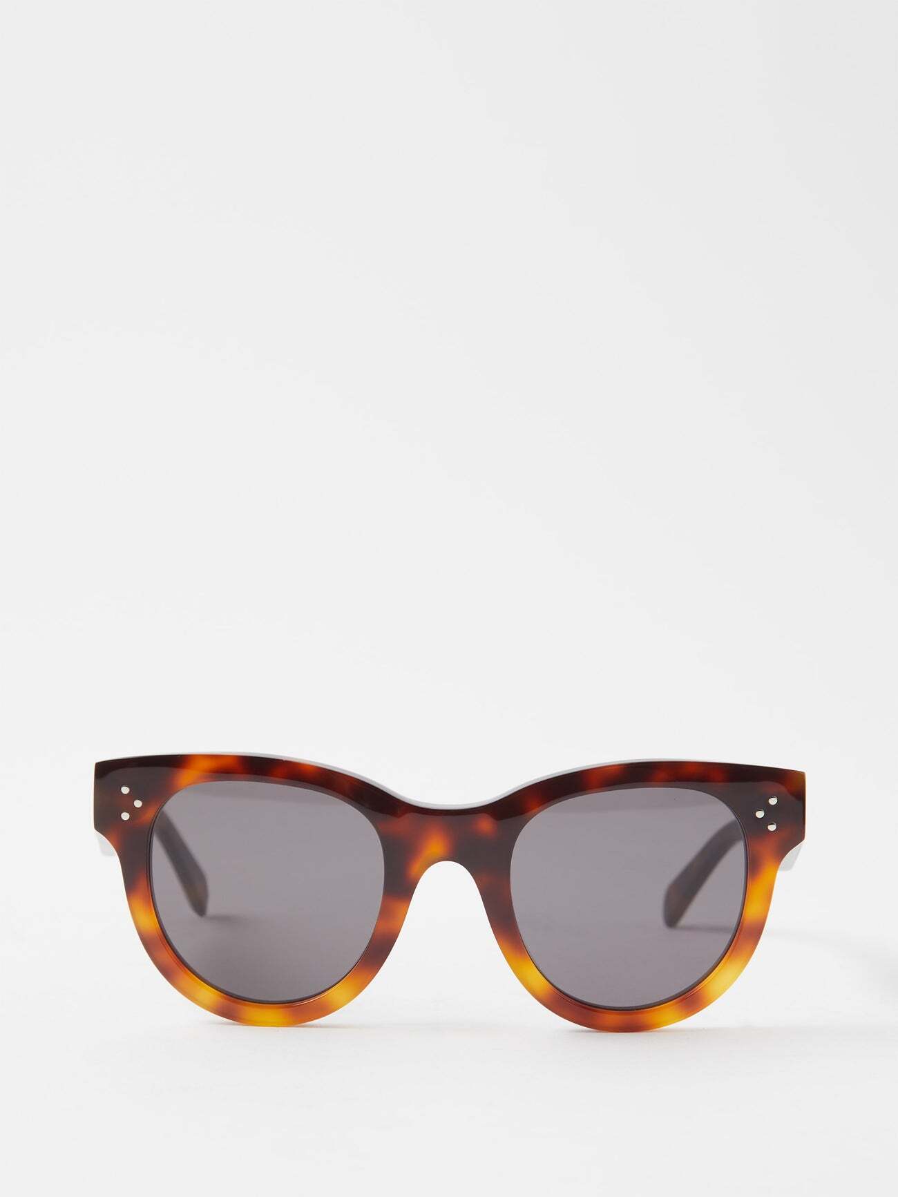 Celine Eyewear - Bold Story Round Tortoiseshell-acetate Sunglasses - Womens - Black Brown Multi