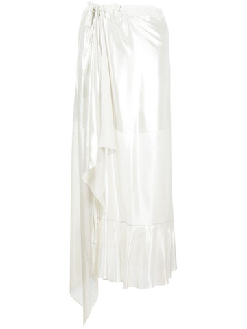 Parlor draped wrap-style skirt in silver