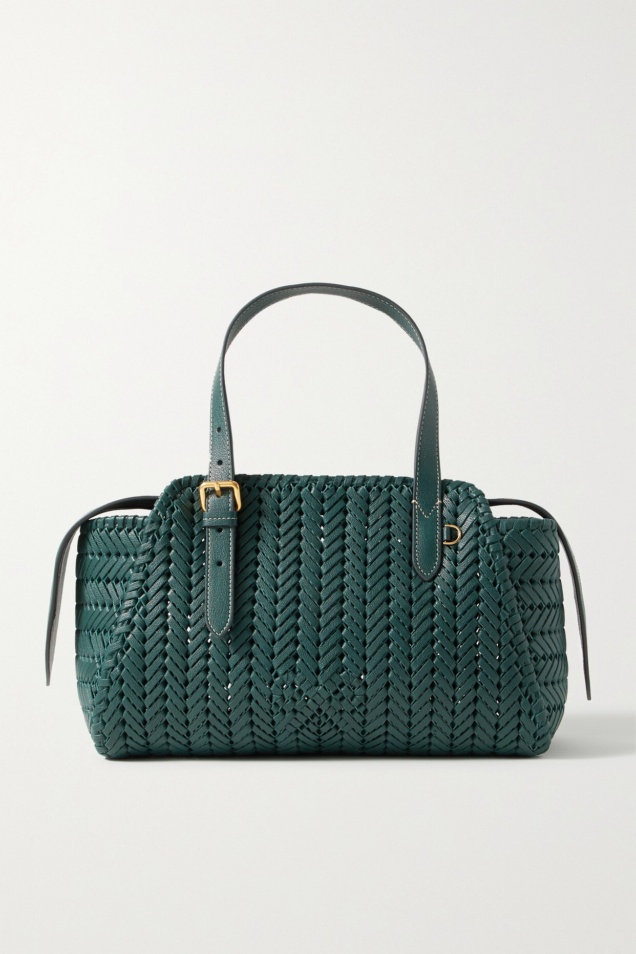 Anya Hindmarch - The Neeson Woven Textured-leather Tote - Green