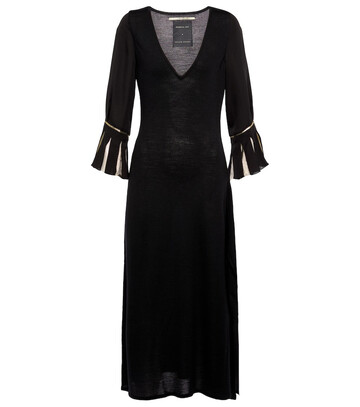 roland mouret loligo wool midi dress in black