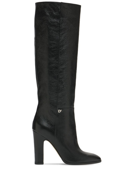 DSQUARED2 100mm Polished Leather Tall Boots in black