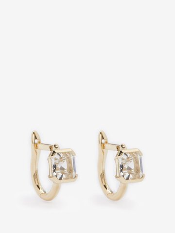 otiumberg - domino topaz & 9kt gold hoop earrings - womens - gold white