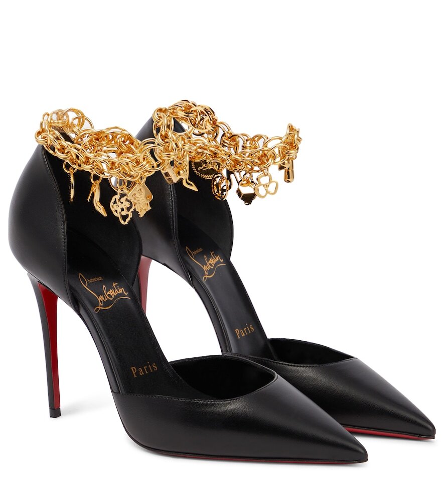 Christian Louboutin Gourmi 100 embellished leather pumps in black