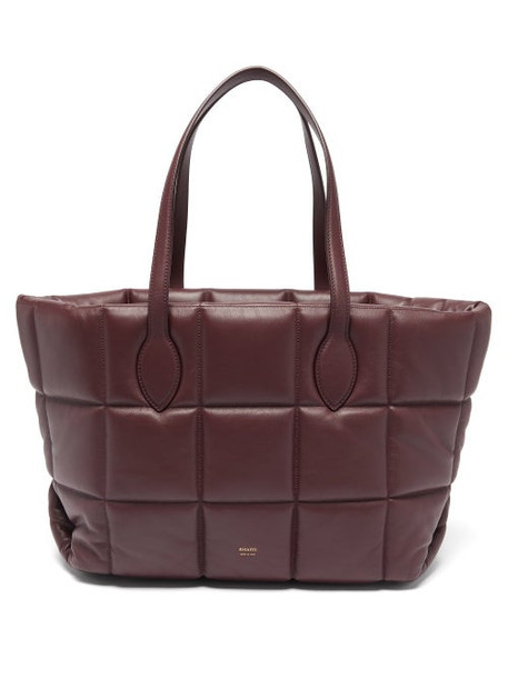 Khaite - Florence Quilted Leather Tote Bag - Womens - Burgundy