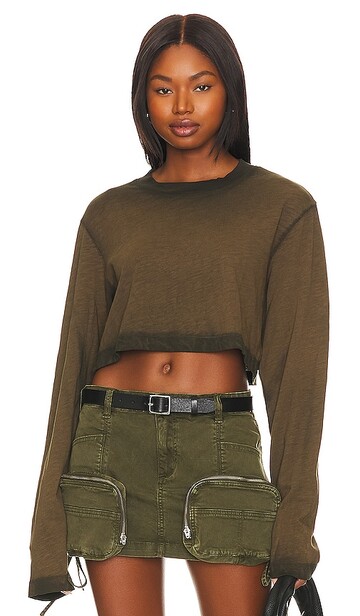 COTTON CITIZEN Tokyo Top in Army in green