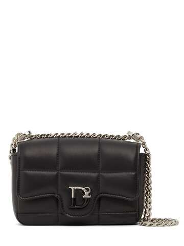 dsquared2 d2 statement soft leather crossbody bag in black
