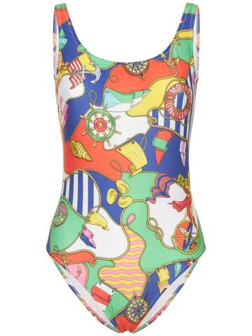 MOSCHINO Lycra All Over Print Onepiece Swimsuit