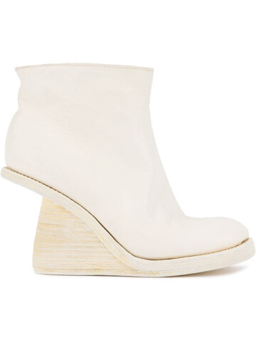 Guidi wedge ankle boots in white