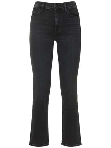 mother the mid rise dazzler ankle jeans in black