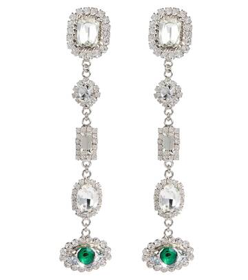 Alessandra Rich Embellished drop clip earrings