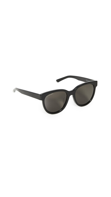 Balenciaga Block Cateye Acetate Sunglasses in black / grey