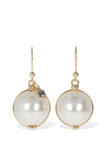 ROSANTICA Epica Imitation Pearl Drop Earrings in gold / white
