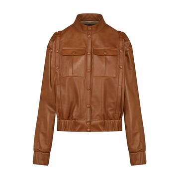Rochas Leather Bomber Jacket in camel
