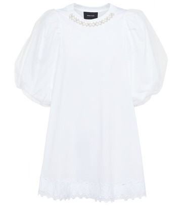 Simone Rocha Embellished tulle and jersey top in white