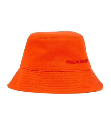 ruslan baginskiy embroidered cotton bucket hat in orange