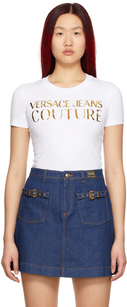 Versace Jeans Couture White Mirror Logo T-Shirt