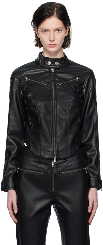 ksubi black vivienne faux-leather jacket