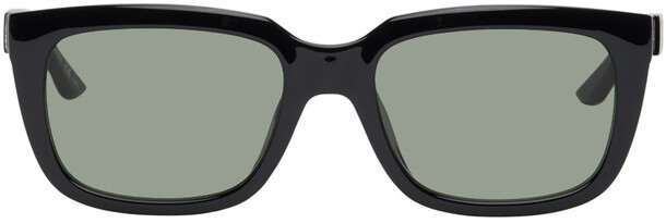 Balenciaga Black Typo Square Sunglasses