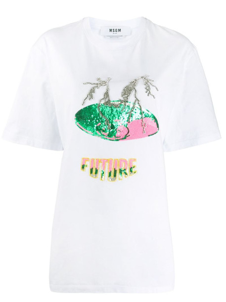 MSGM embellished Future T-shirt in white